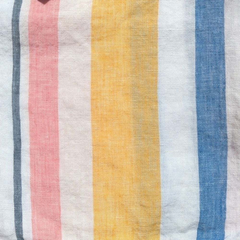 C&C California Multicolor Striped Lightweight Linen High Waisted Summer Shorts 8 - Picture 9 of 12